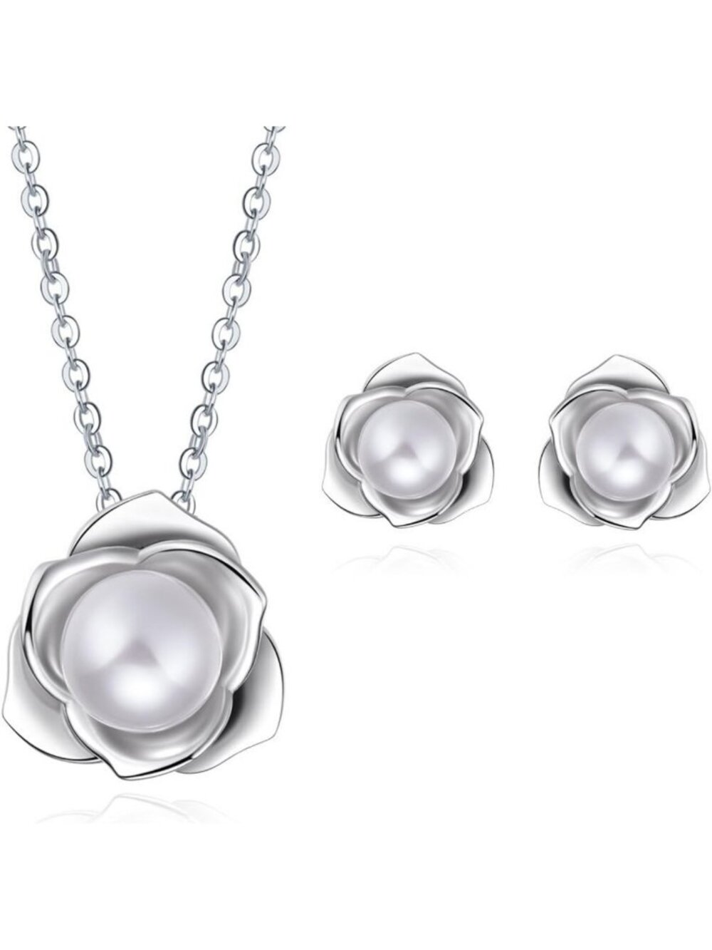 Elegant 925 Sterling Silver Earrings with 7mm Freshwater Pearl - High Polish